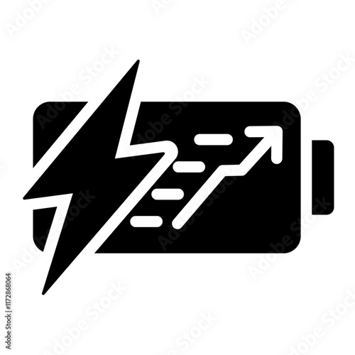Fast-Charging Icon Solid Black Style