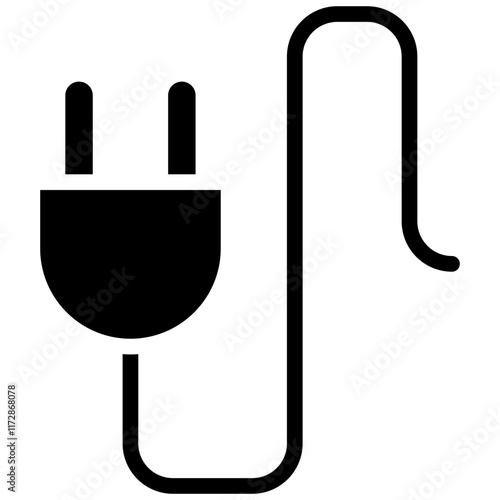 Plug Icon Solid Black Style