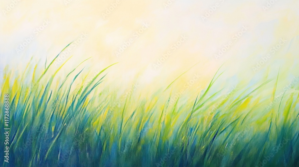 Lush Green Grass Under Soft Light in a Tranquil Natural Scene Lush Green Grass Under Soft Light in a Tranquil Natural Scene