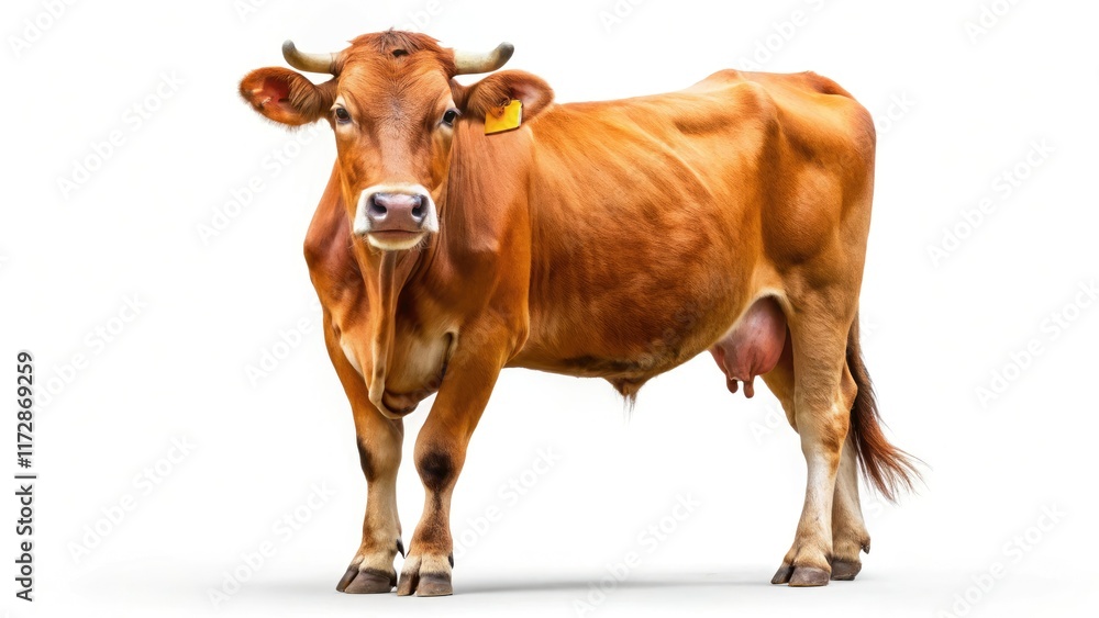 Brown Cow White Background Copy Space Image, Farm Animal Photography, Livestock Image, Rural Scene, Agricultural Photo, Cow Picture, Bovid, Cattle, Dairy Cow, Brown Cow Stock Photo Brown Cow White Background Copy Space Image, Farm Animal Photography, Livestock Image, Rural Scene, Agricultural Photo, Cow Picture, Bovid, Cattle, Dairy Cow, Brown Cow Stock Photo