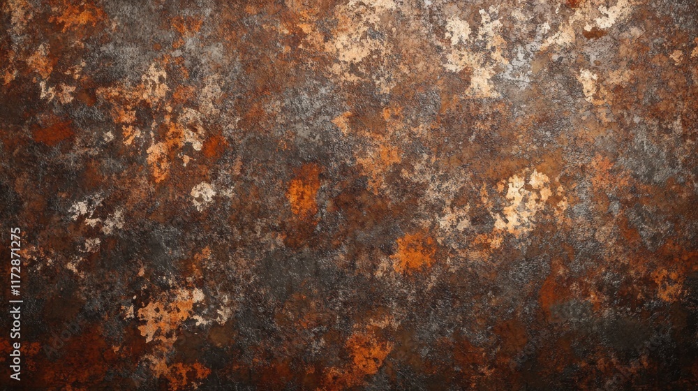 Rusty Metal Surface with Textured Patterns and Warm Tones Rusty Metal Surface with Textured Patterns and Warm Tones
