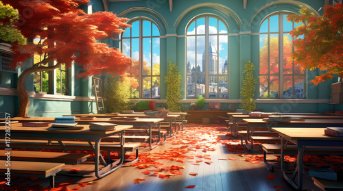 Obraz na płótnie An illustration of a classroom w salonie