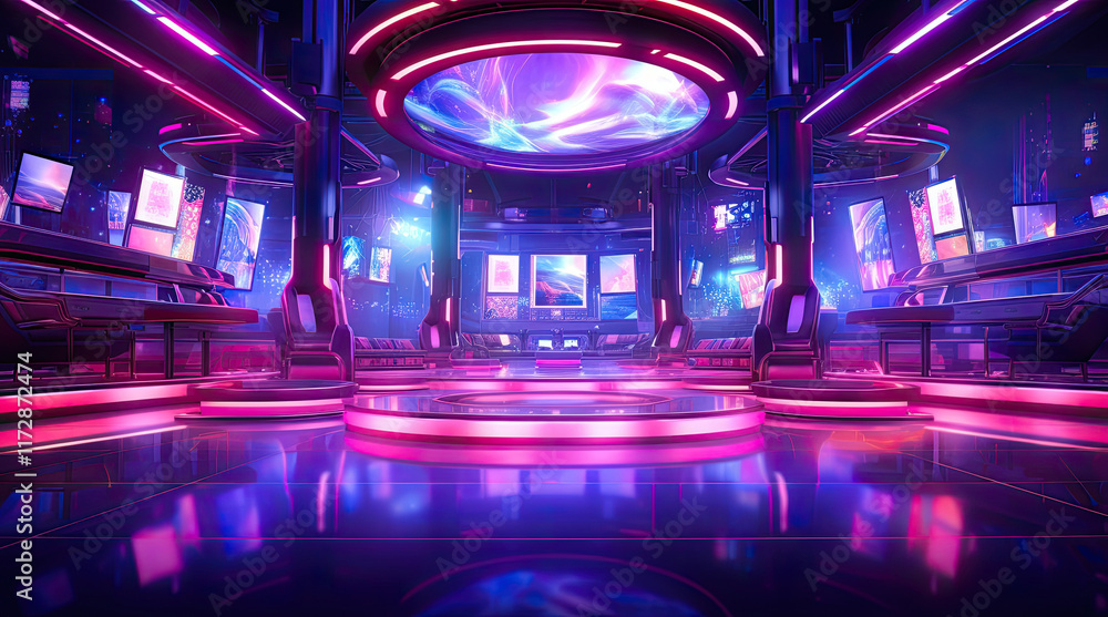 An illustration of a dance club
