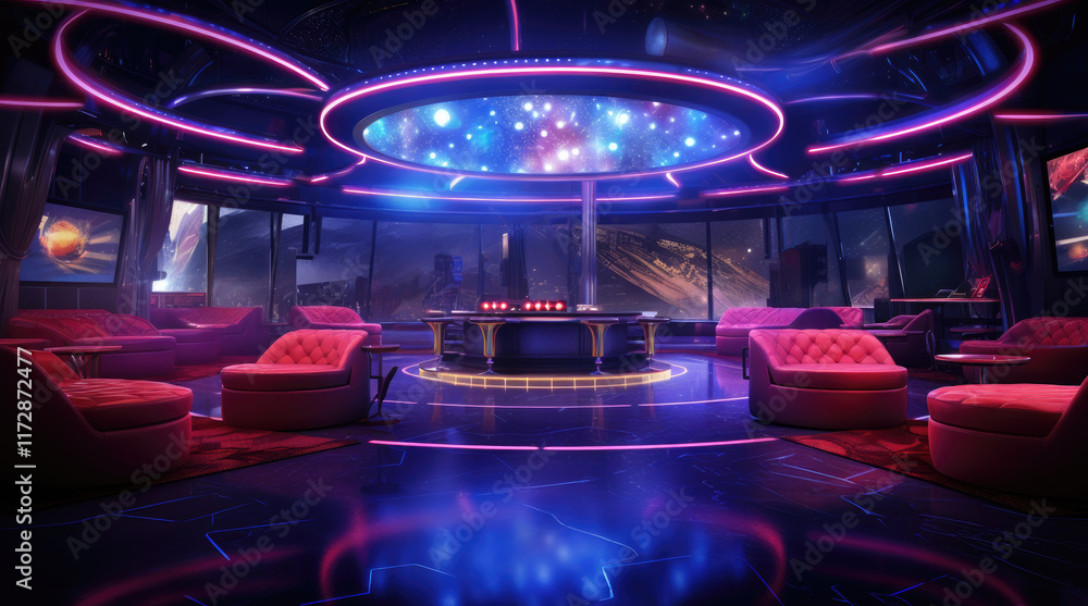 An illustration of a dance club