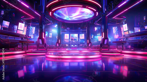 An illustration of a dance club