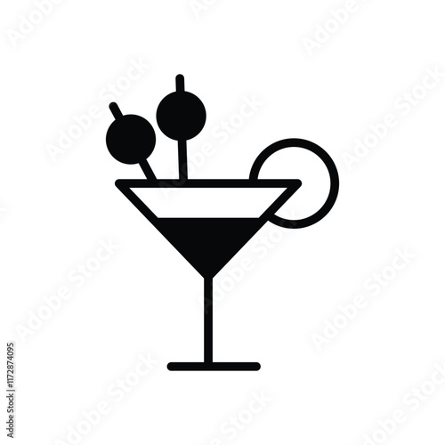 Cocktail icons set vector stock illustration