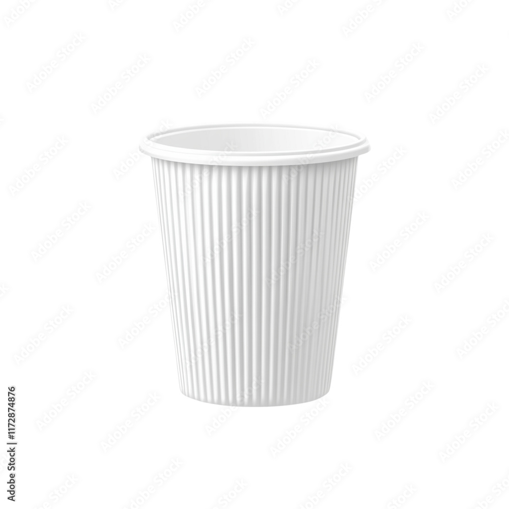 custom made wallpaper toronto digitalWhite plastic cup with a ribbed design, perfect for disposable use at events and parties. Isolated on transparent background, png.