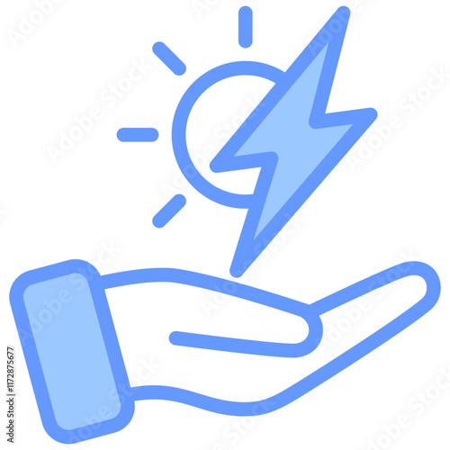 Energy Icon Line Blue Style