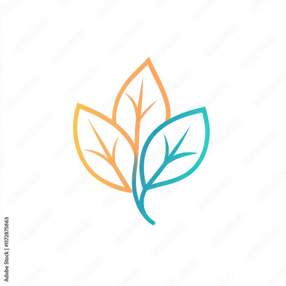 Three stylized leaves form a simple nature logo Three stylized leaves form a simple nature logo
