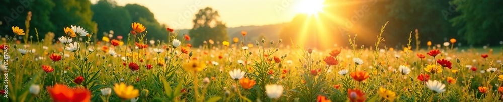 Obraz premium Ziesel auf einer wundersch?nen Wiese mit Blumen, Wiese, Freiheit, Sonne