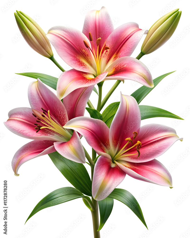 Fototapeta premium Elegant Pink Lilies Bouquet