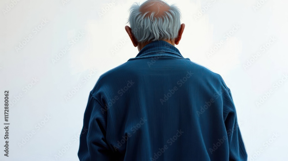 Back View of an Elderly Person, Highlighting Experience and Wisdom Wallpaper Background Back View of an Elderly Person, Highlighting Experience and Wisdom Wallpaper Background