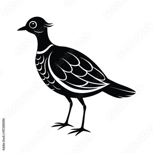 peewit bird silhouette vector illustration