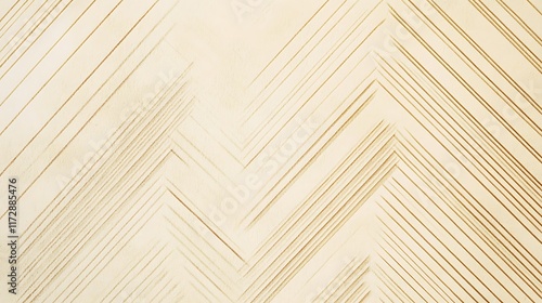 Thin geometric lines arranged in intricate chevron patterns against a solid beige background.