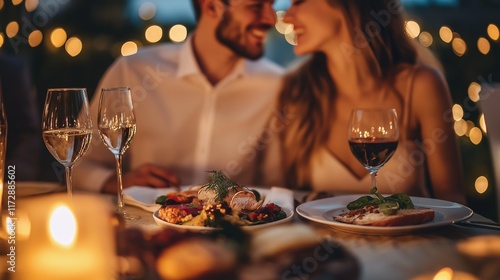 couple at restaurant on hotel
