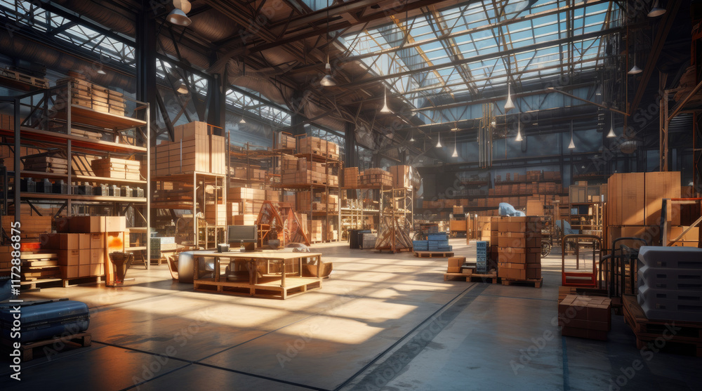 An illustration of a warehouse An illustration of a warehouse