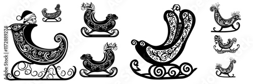 sleigh, sleighs, sledge, sled, sleds, winter transport, winter vehicle, christmas, holiday, festive, new year, xmas, winter, december, snow, snowy, ice, cold, transport, transportation, vehicle, desig