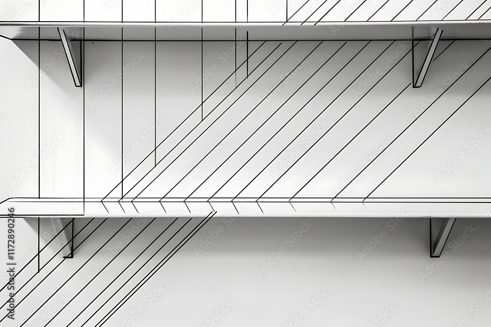 Fototapeta premium modern shelf with geometric lines
