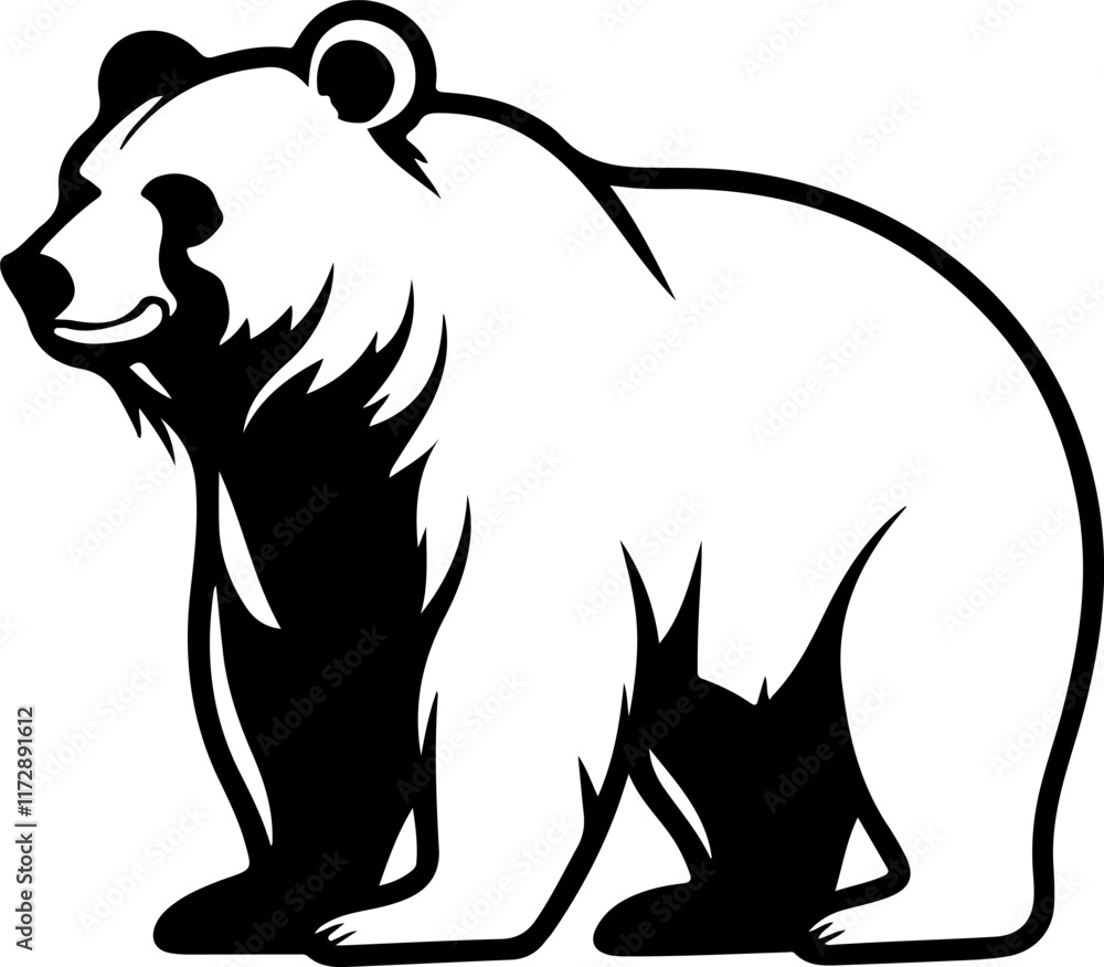 Obraz premium a bear silhouette vector art