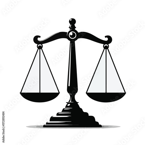 weight balance scale silhouette on a white background