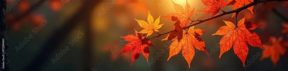 Glowing leaves on a branch create a warm and inviting autumn scene, tree branch, autumn wallpaper, glowing branch Glowing leaves on a branch create a warm and inviting autumn scene, tree branch, autumn wallpaper, glowing branch