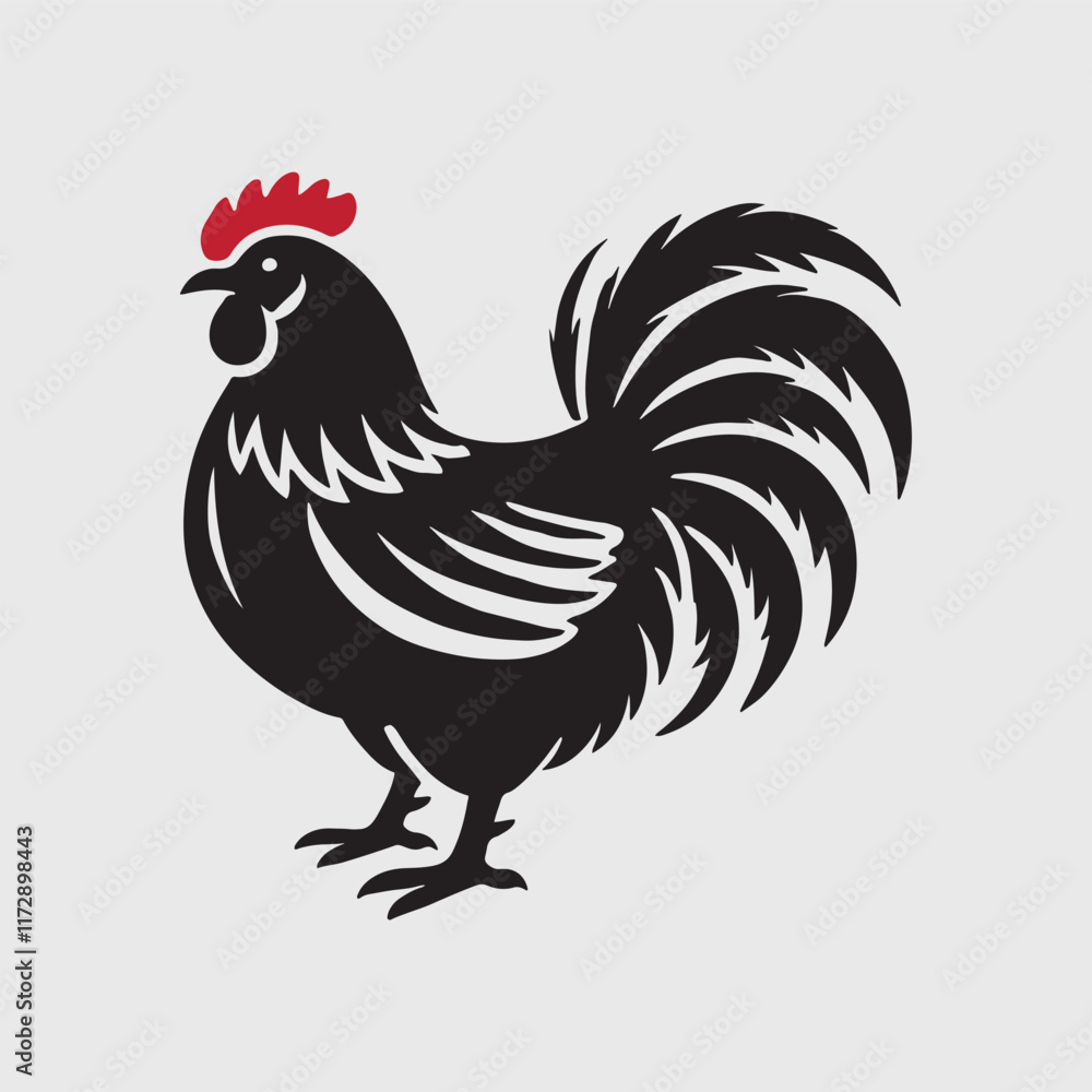 Fototapeta premium Elegant Rooster Silhouette vector art