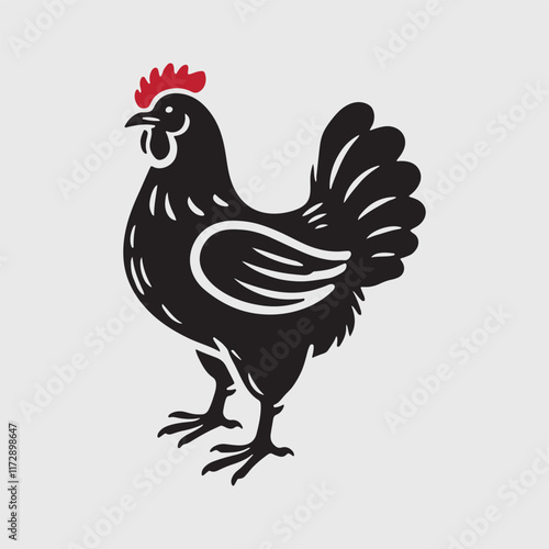 Elegant Rooster Silhouette vector art
