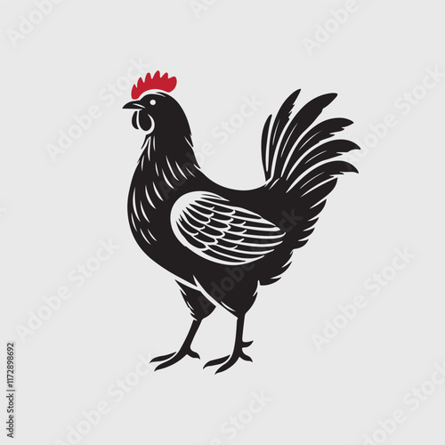 Elegant Rooster Silhouette vector art