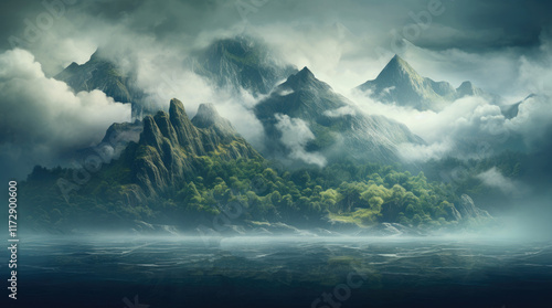 An illustration of a ghost island