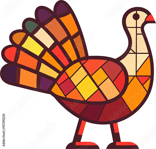 Abstract turkey design in colorful mosaic pattern photo