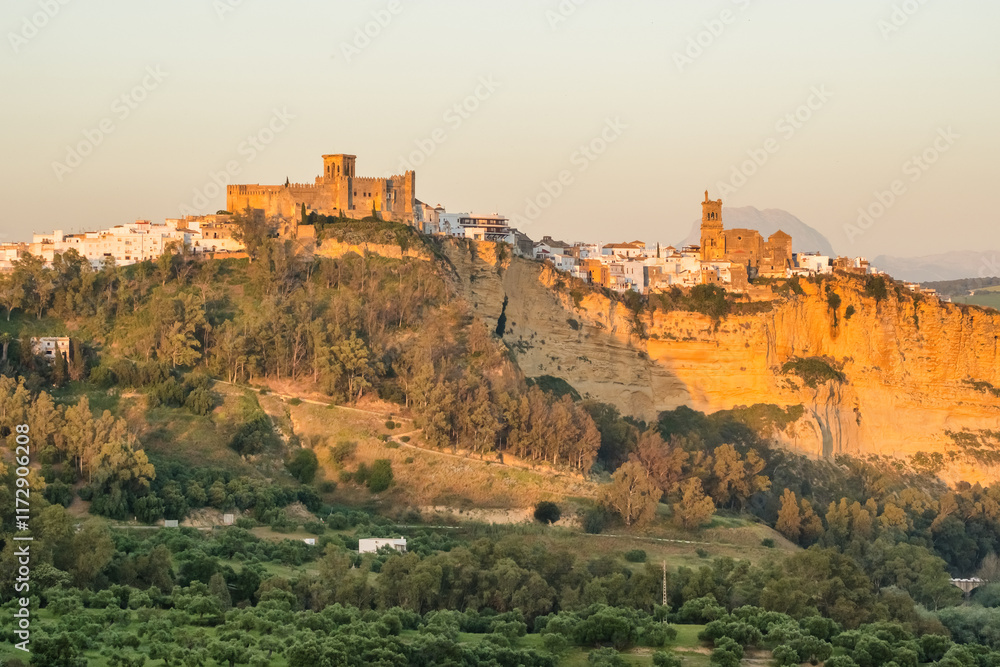 Arcos de la Frontera town at sunset in Andalucia, Spain