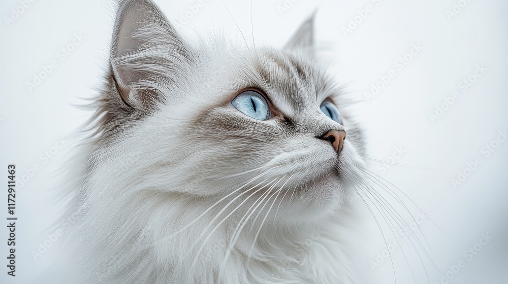 Minimalist Portrait of a Balinese Cat with Elegant Styling Minimalist Portrait of a Balinese Cat with Elegant Styling