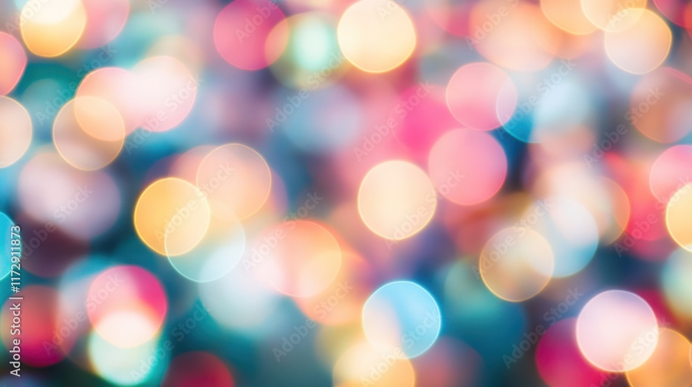 Fototapeta premium Abstract colorful bokeh background with blurred lights.