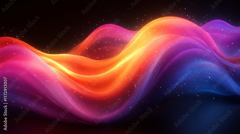 Fototapeta premium Abstract colorful glowing wave. (2)