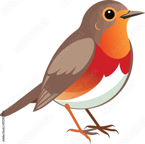 American robin bird vector artwork illustration