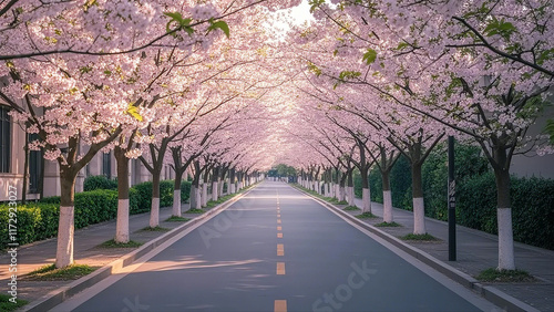 Wallpaper Mural Cherry blossoms in full bloom at Fudan University in Shanghai, China Torontodigital.ca
