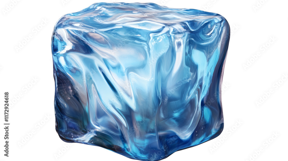 Fototapeta premium ice cube isolated on white transparent background