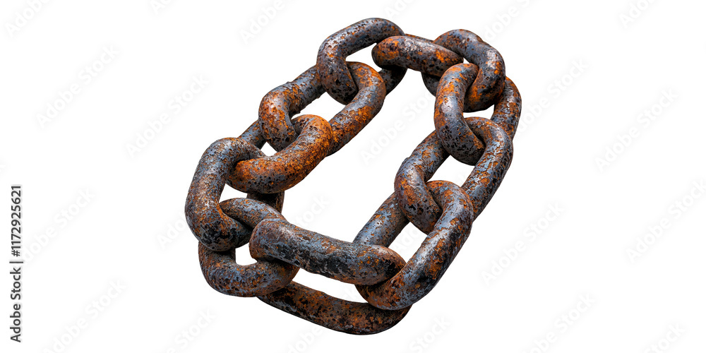 Rusty metal chain isolated on transparent background Rusty metal chain isolated on transparent background
