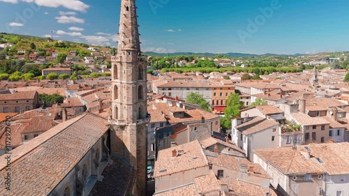 Aerial view of the Limoux town, France