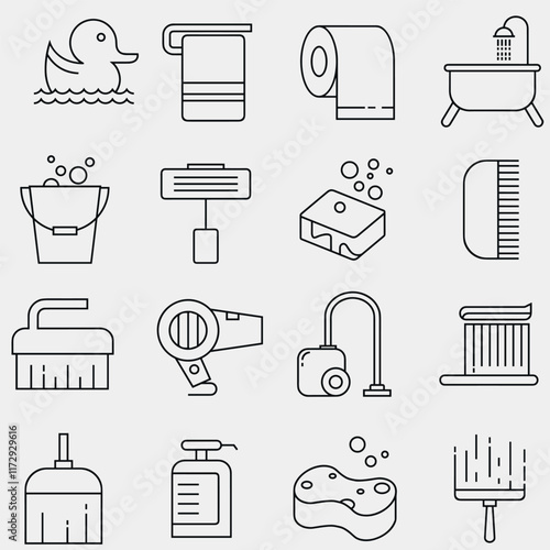 Cleaning and hygiene icons