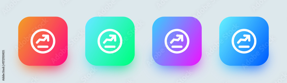 Analyst line icon in square gradient colors. Research signs vector illustration. Analyst line icon in square gradient colors. Research signs vector illustration.