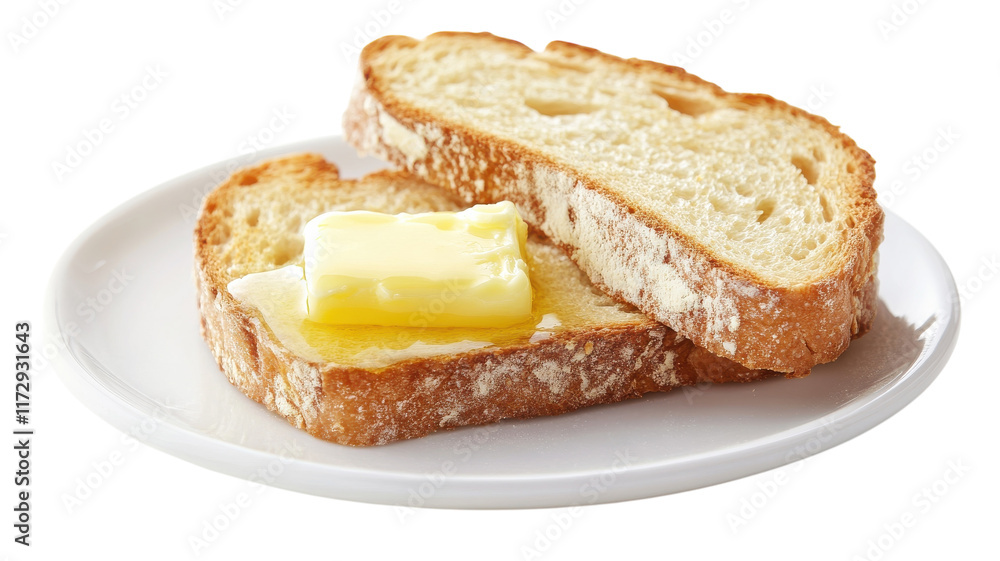 Delicious A Slice of Toast with a Pat of Melting Butter Perfect for Breakfast or Snack Time. Delicious A Slice of Toast with a Pat of Melting Butter Perfect for Breakfast or Snack Time.
