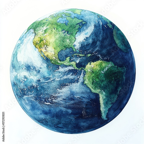 A painting of the Earth with a greenish tint