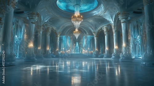 Enchanted Ice Palace: A Frozen Ballroom's Majesty