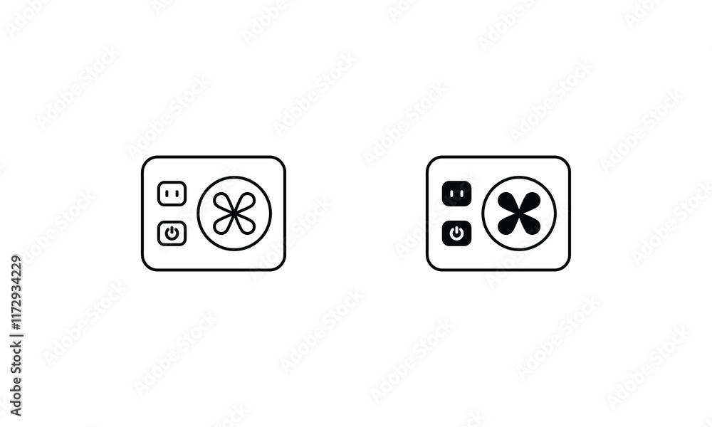 Power Supply icon. Computer hardware icon design. vector graphic Power Supply icon. Computer hardware icon design. vector graphic