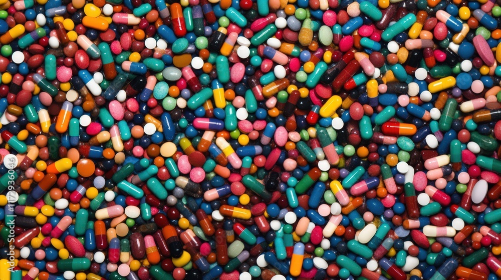 A Colorful Collection Of Various Pills And Capsules A Colorful Collection Of Various Pills And Capsules