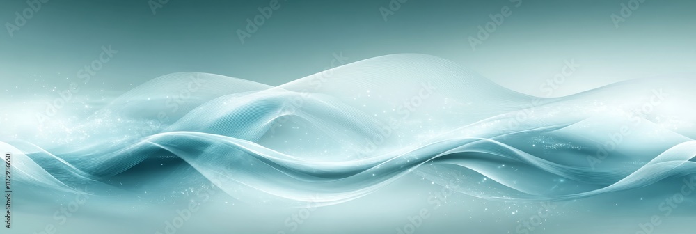 Fototapeta premium Abstract Blue and White Flowing Waves Background, Representing Healthcare, Health, and Vitality