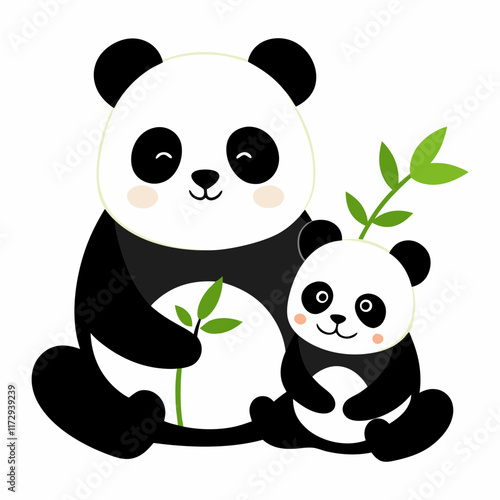 panda with bamboo