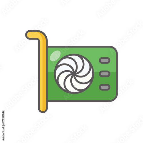 Gpu icon. Computer hardware icon design. vector graphic