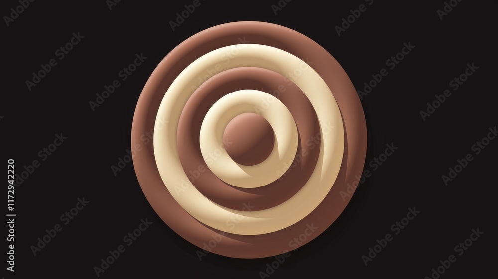 Abstract concentric circles in shades of brown and beige on a transparent background. Abstract concentric circles in shades of brown and beige on a transparent background.